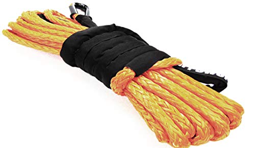Jutemill Uhmwpe Synthetic Winch Rope 1/2 Inch-50Ft Orange | Cable Without Sheath Atv Utv, Truck, Boat, Ramsey Replacement (1/2" X 50Ft, Orange) #TOP5
