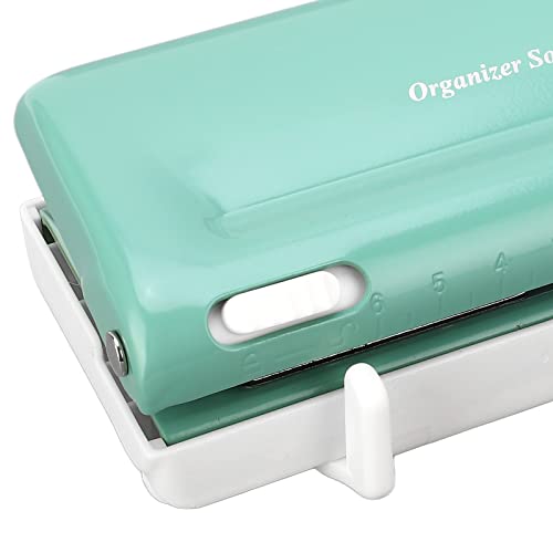 Perfurador de Papel de 6 Furos Espaçamento Ajustável Planejador Furador para A4 A5 B5 A6 A7 Verde Ca