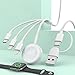 6-in-1 Universal Charger Cable,Multi USB A+USB C Wireless Magnetic Watch Charger+Lightning*2+Type C Cord Adapter Combo for iWatch Series 8/7/6/5/4/3/2/SE/iPhone 14/13/12/11 Pro/Samsung/iPad/Huawei