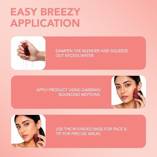 Image of MARY JO K HD Coverage Beauty Blender | Wedge-shaped Design for Even Blending | Semi-rounded Base + Top Hill Tip | Dry & Wet Use | For Full Face Professional Makeup | Available in 6 Colors | (Black & Purple)