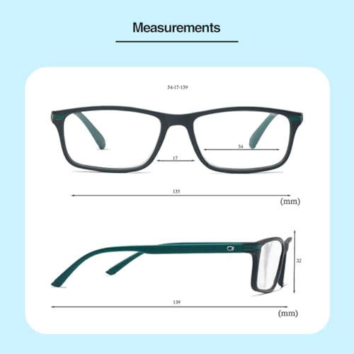 Image of SPECSMAKERS Reading Glasses for Men & Women | Dark Blue Eyewear | Full Rim Rectangle Eyeglasses & Spectacles,Lightweight Comfortable Eyeglasses Anti-Glare Clear Vision Readers for Books, Study,Laptop