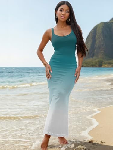 Image of Nimsruc Women Summer Long Dress Casual Slip Sexy Slim Sleeveless Bodycon Maxi Dresses for Women 2024