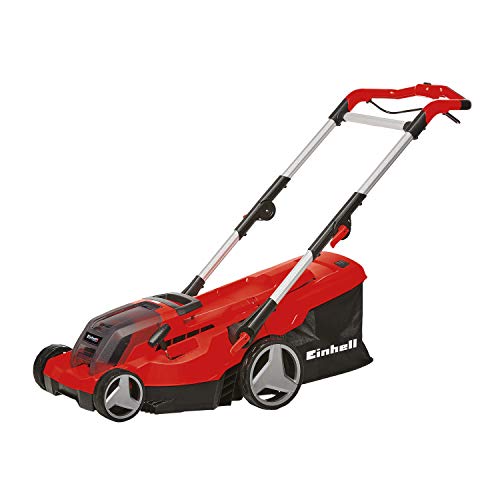 Einhell GE-CM 36-Volt Cordless 15-In Walk Behind Push Lawn Mower w/ 6-Position Height Adjustment, Adjustable Handle, 11.9 Gal Capactiy Collection Bag, Kit (w/2x 4.0-Ah Battery + Dualport Fast Charger) - Thumbnail 2