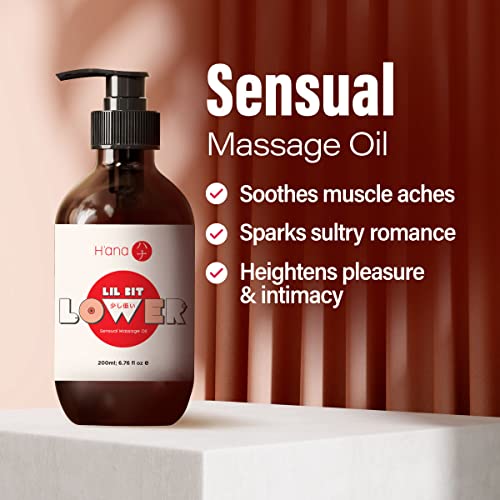 H’ana Sensual Massage Oil For Couples Bedtime Romance (6.76 Fl Oz) - Crafted With Vanilla Oil For Body - Massage Oil For Couples Sparks Sensuality, Soothes & Hydrates #TOP2