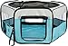 TRIXIE Soft Sided Mobile Playpen for Small Animals, Foldable and Portable, Ideal for Bunnies and Puppies, Small,Blue/Gray,64054