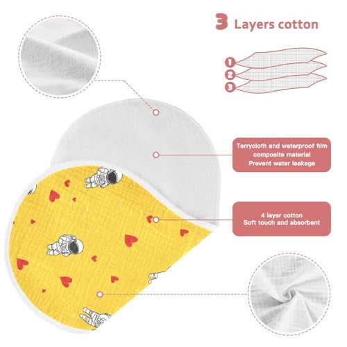 Cartoon Cute White Astronaut Love Cotton Baby Burp Cloth Soft Touch wash Cloths for Set of 2, 22x11in 5