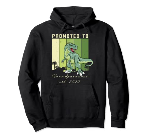 Promocionado a Grandpasaurus 2022 Nuevo abuelo T Rex Día del Padre Sudadera con Capucha