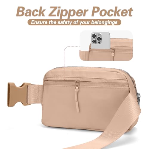 Image of JSJ Mini Fanny Pack for Women & Men,Valentines Day Gifts for Girls Teens Kids Daughter Sister Her,Trendy Stuff Crossbody Bags Cute Everywhere Belt Bags. (Light Brown)