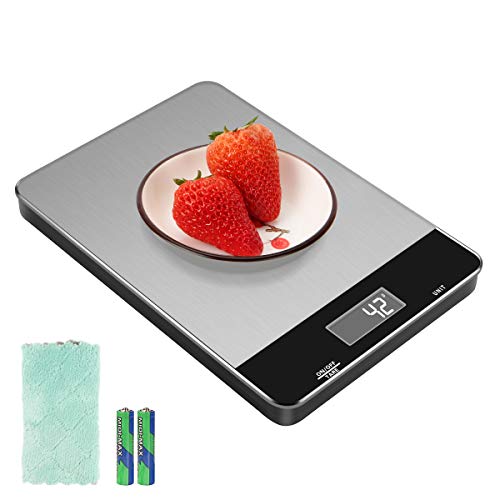 Kitchen Scale with Waterproof Glass Surface, 33lb Digital Food Scale Weight Grams