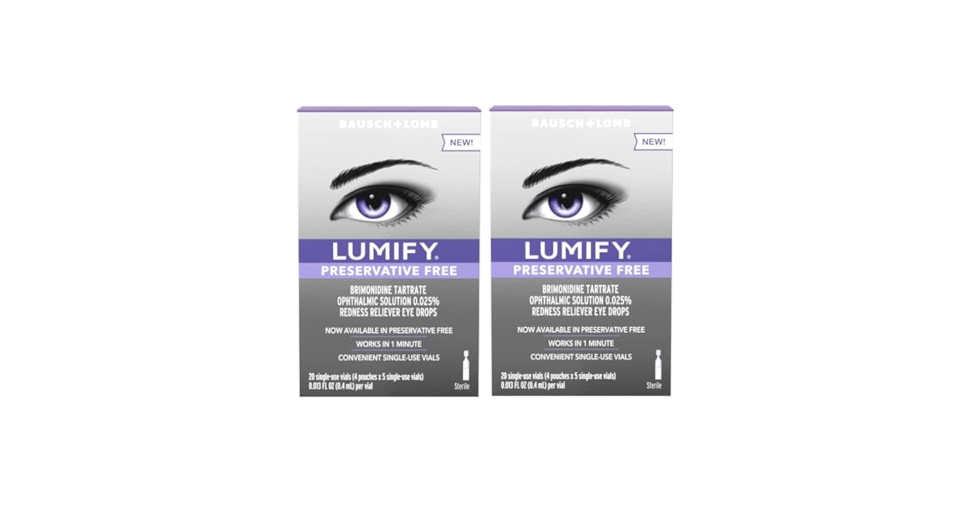 LUMIFY ルミファイ Redness Reliever Eye Drops 20 Single Use LUMIFY Preservative Free Redness Reliever Eye Drops, For