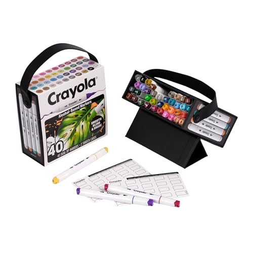 Crayola DualTip Alcohol Marker Set for Adults (40ct), Adult Coloring Book Markers for Blending, Shading & Layering, Fine & Brush Tips, Art Supplies