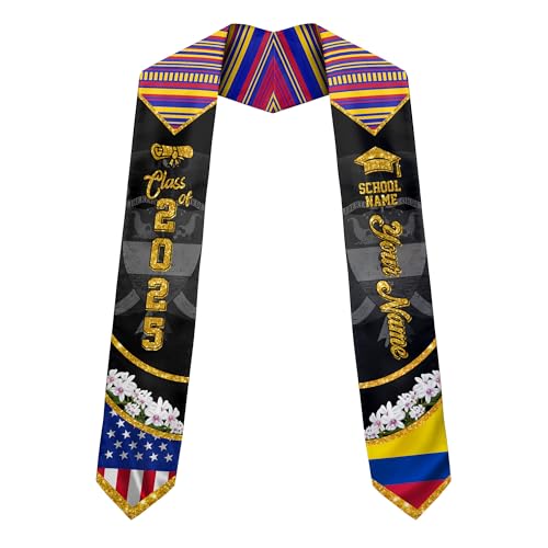 MonkeyVan Colombians Graduation Sash, Custom Colombians American Flag Graduation Sash 2025, Colombia Graduation Stole Clb8