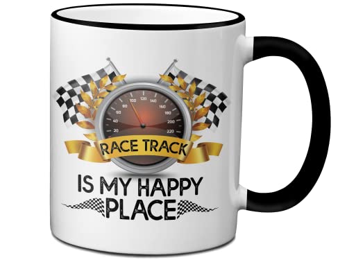 Racer Gift For Men - Funny Racing Mug - Gag Coffee Cup Race Enthusiast - Best Drag Or Sprint Car Racing Themed Gifts - Racer Women Gifts (11Oz, Black Handle/Rim) #TOP6