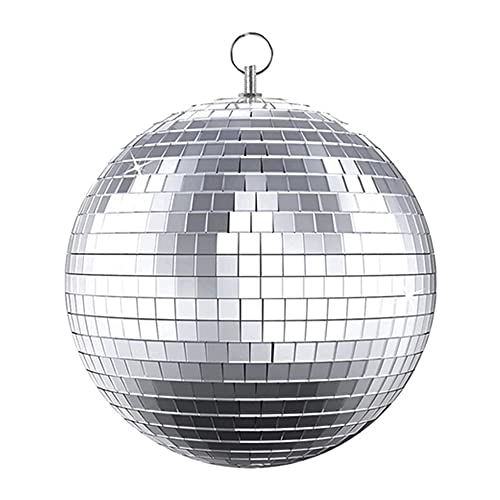 Bola espejada giratoria de vidrio, 8 pulgadas, para efectos de iluminación en discotecas, bodas, fiestas y escenarios miniatura 1