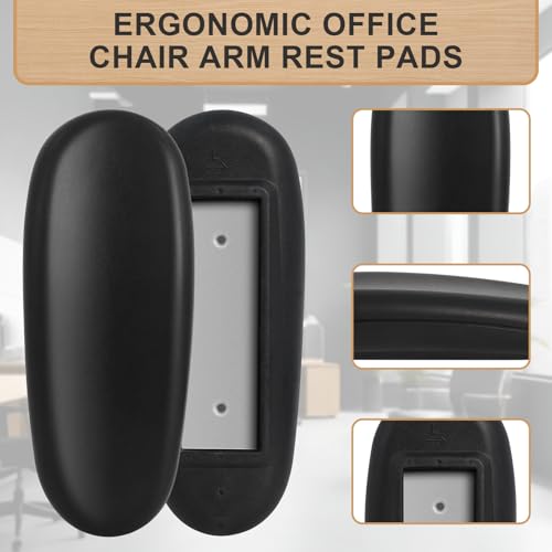 Office Chair Armrest Pads Replacement Fits Univeral Desk Chair Arms with Mounting Hole Patterns Screws, Desk Armrest Cover 4" x 10" (Pack of 2)