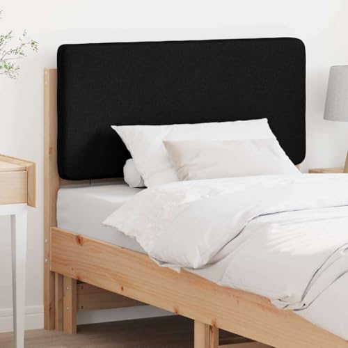 Runheo Cabecero tapizado marrón y negro de madera maciza de pino de 105,5 cm montado en la pared, funda de tela, diseño moderno para dormitorio