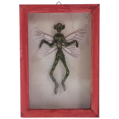 ELAYARD Mysterious Gothic Elf Specimen Picture Frame Red Border Halloween Table Decor Wall Hanging Decoration for Festival and Home Use