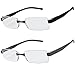 Success Eyewear Reading Glasses Set of 2 Rimless Ultra Lightweight Comfort Glasses for Reading for Men and Women Set of Black and Grey Matte 1