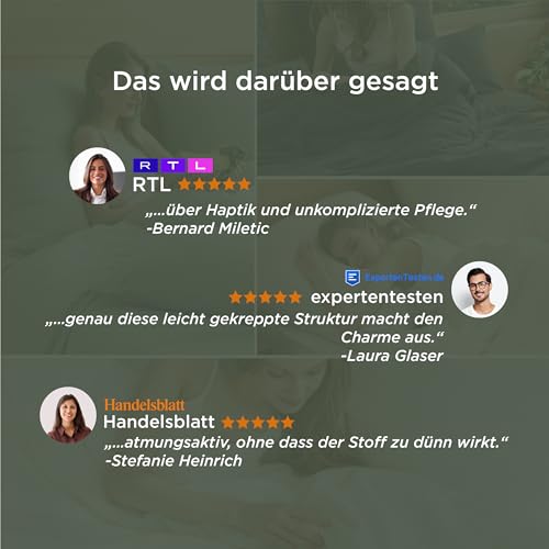 Image of BEDSURE Muslin Bed Linen 135 x 200 cm 4-Piece - Green, 80 x 80 cm Pillows, Oeko-Tex | 100% cotton bed linen sets, 2 duvet covers 135 x 200 cm and 2 pillowcases 80 x 80 cm, with zip, soft, breathable