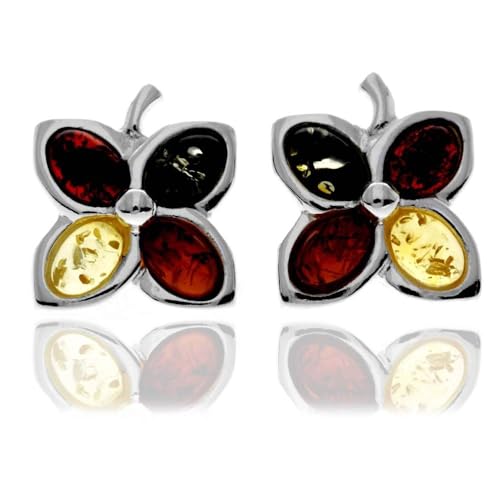 Boucles d'oreilles ambre de la Baltique contre les allergies à l'argent 925