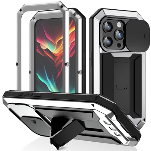 Coque antichoc iPhone 15 Plus argent avec protecteur d'écran intégré