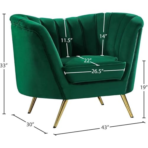 Sillón Terciopelo Verde Plegable 43 cm Ancho miniatura 3