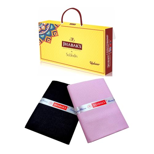 Image of JHABAK'S Unstitched Premium Polyester Checkered Shirt & Trouser Fabric - 2.25 m Shirt Cloth - 1.20 m Pant Piece (Pack of 10)