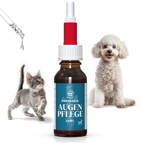 PAW WOW Euphrasia Augenpflege 20ml für Hunde & Katzen | Sanfte Augenreinigung | Natürliche Augen-Tropfen bei gereizten & geröteten Augen | Milde Pflege für Hunde und Katzen