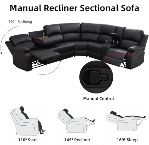 Manual Recliner Sectional Sofa Set