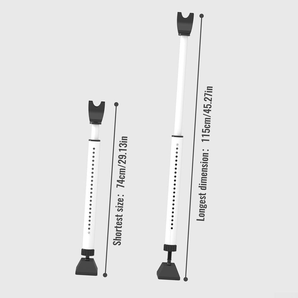 HpLive Barra de seguridad para puertas, tope de puerta ajustable, 74-114 cm, de hierro y polipropileno, para casa y viajes