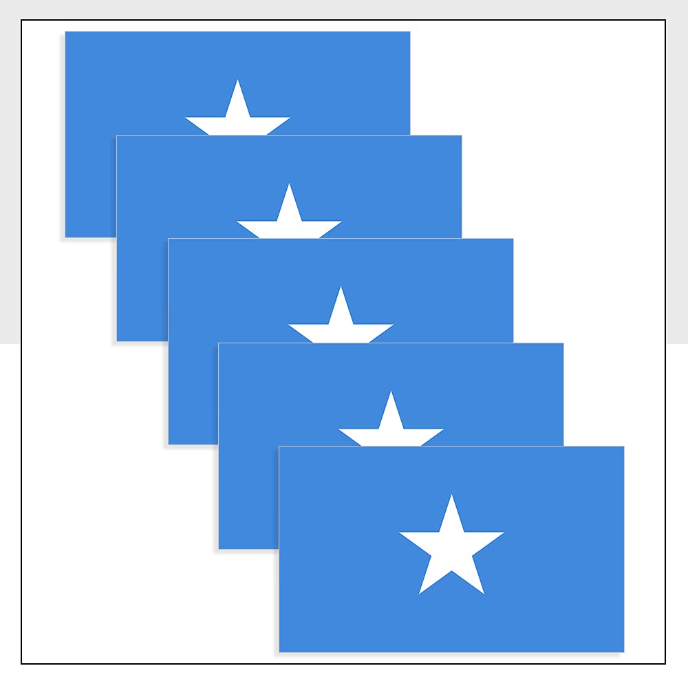 Packwith Somalia Flag Vinyl Sticker Pack Of 5 (60 X 36Mm) Som Labels For Car Laptop Van Bike Fridge Helmet Packwith® #P1161