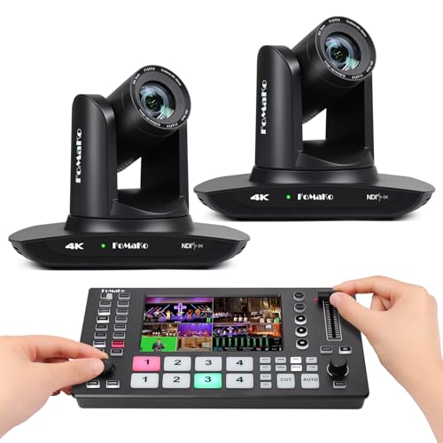 Image of FoMaKo 4k 20X PTZ Camera HDMI AI Auto Tracking,for Church Services Worship Education,NDI 6 & NDI HX3 Certified(K20UH x2+M3)