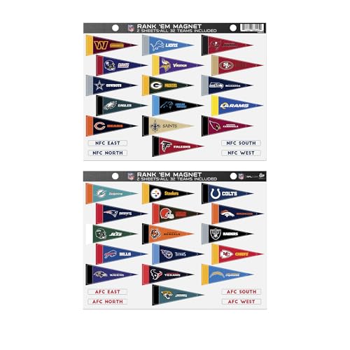 Rico Industries NFL Football Team Magnet Set(Including All 32 NFL Teams) 8.5
