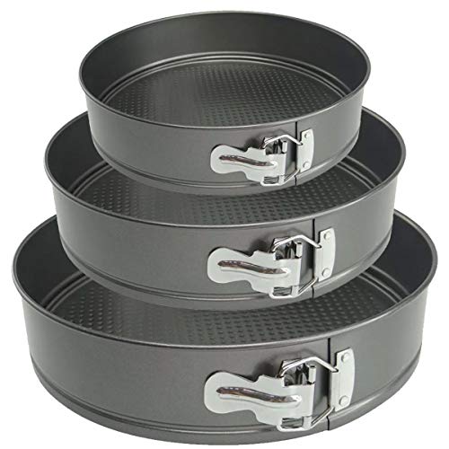 Jogo de Formas 3 Peças Com Fundo Removível Antiaderente Aço Carbono 24/26/28cm