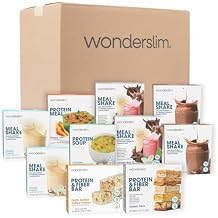 Wonderslim 4 Week Weight Loss Meal Kit 140 Ready to Eat Diet Foods for Weight Loss, Prepackaged Meals & Snacks for Men & Women, with Built-in Structure for Long-Term Success