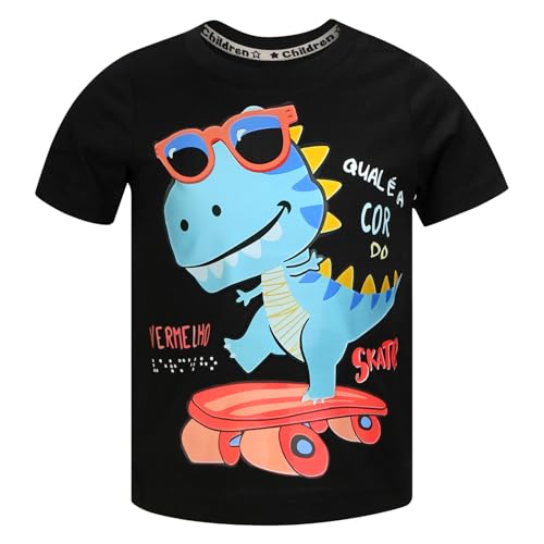 Image of DEEKEY Toddler Boys Shirts Short-Sleeve Little Kids t Shirts Boys' Tops, Tees & Shirts Graphic TEE Age for 2-7 Years 4-Pack