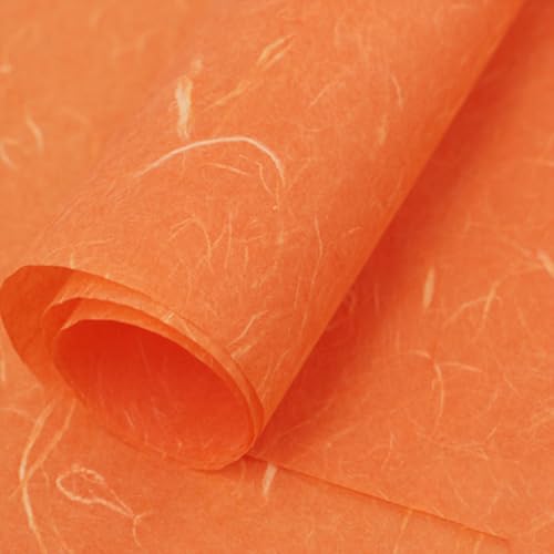 Papel de morera coreano Hanji naranja de 25x37" para manualidades de papel y embalaje