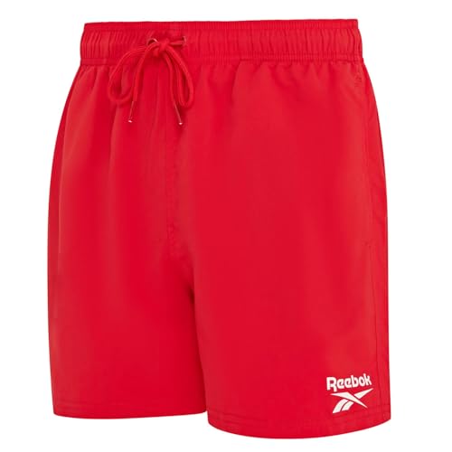 Reebok Yale Mens Swimming Shorts | Lightweight and Breathable Polyester Quick Dry Shorts | Mens Swim Trunks for Swimming and Other Outdoor Activities, Vector Red, XL