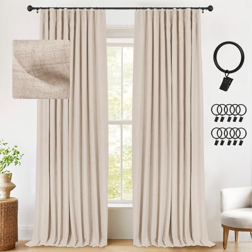 Inovaday Blackout Curtains, 1-Panel Linen Textured 100% Thermal Insulated Room Darkening Sun Blocking Drapes For Bedroom, Nursery cover