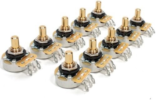 450G Series Bulk Lot of 10 (10X) CTS 250K Short SOLID Shaft Audio Taper Potentiometers / Pots - 10% Tolerance