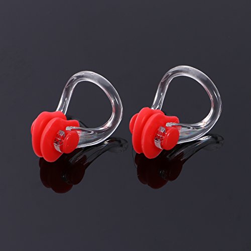 Lioobo Clipes nasais de silicone à prova d'água com 5 peças de clipes nasais para natação e natação