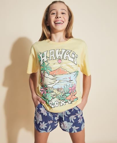 Image of Roxy Girls' Soleil Elastic Waist Shorts, Drawstring Closure, Soft & Comfortable Fit