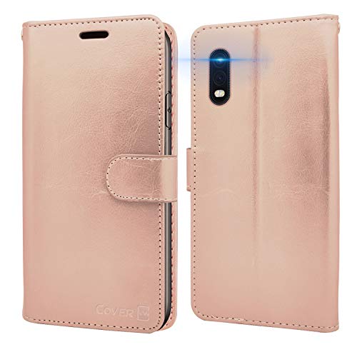 CoverON Wallet Pouch for Samsung Galaxy XCover Pro Case, RFID Blocking Flip Folio Stand PU Leather Phone Cover - Rose Gold