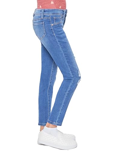 YMI Girls Mid-Rise Basic 1-Button Skinny Jean2