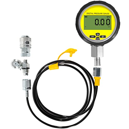 10000PSI Digital Hydraulic Pressure Test Coupling Kit Pressure Gauge Manometer Tester for USA Brand Excavator 1 Gauge 1 Hose 2 Couplings Black Silicone Protector 1/4 Inch NPT Connector 700BAR/70Mpa by E-cowlboy - Used condition - US$65.35