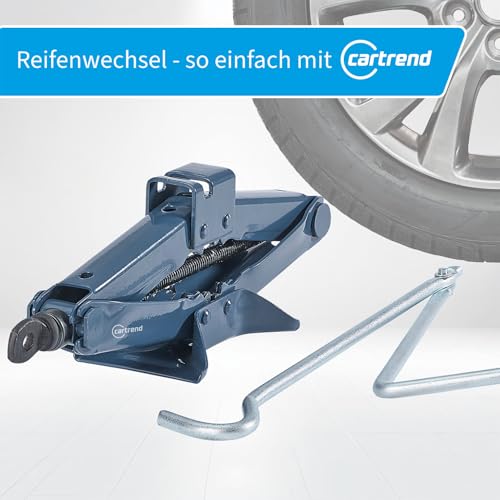 Cartrend Scherenwagenheber, Tragkraft bis 1000 kg, Wagenheber für Werkstatt und Hobby, gefertigt aus Qualitätsstahl