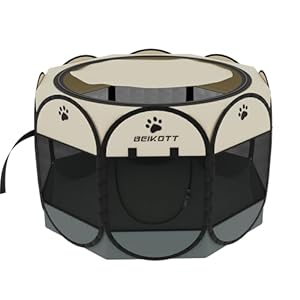 Pet Playpen, Foldable Dog Playpens, Portable Exercise Kennel Tent for Puppies/Dogs/Cats/Rabbits, Dog Play Tent with Removable Mesh Shade Cover for Travel Indoor Outdoor Using(Small) Pet Playpen Foldable Dog Playpens Portable Exercise Kennel Tent for PuppiesDogsCatsRabbits Dog Play Tent with Removable Mesh Shade Cover for Travel Indoor Outdoor UsingSmall