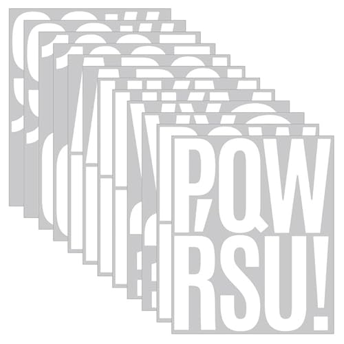 Bekecidi 5 Inch Vinyl Letters Stickers Large, 12 Sheets Self Adhesive Letters Stick on Letters Number Stickers, Waterproof White Alphabet Stickers for Sign Poster Window Mailboxes Truck Car (D)