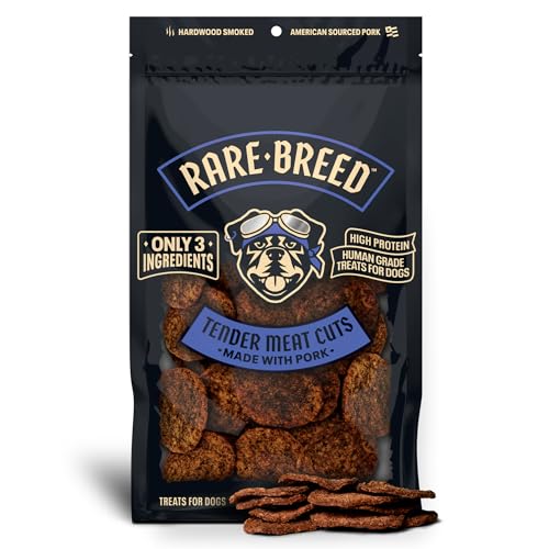 Rare Breed Real Meat Soft Pork Dog Treats - 12 oz - Only 3 Ingredients - Premium Soft Dog Treats for Small Medium & Large Breeds