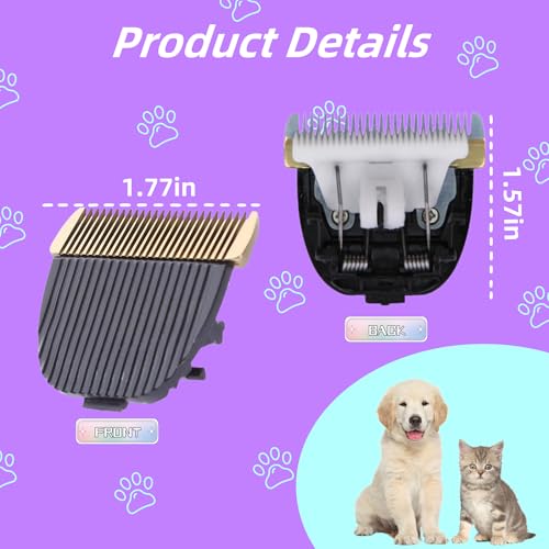 2 Stück Hundehaarschneidemaschine Klinge Professionelle Haustier Schermaschine Ersatzklingen Katze Hund Zubehör für Baorun P2/P3 (Einheitsgröße, Braun)
